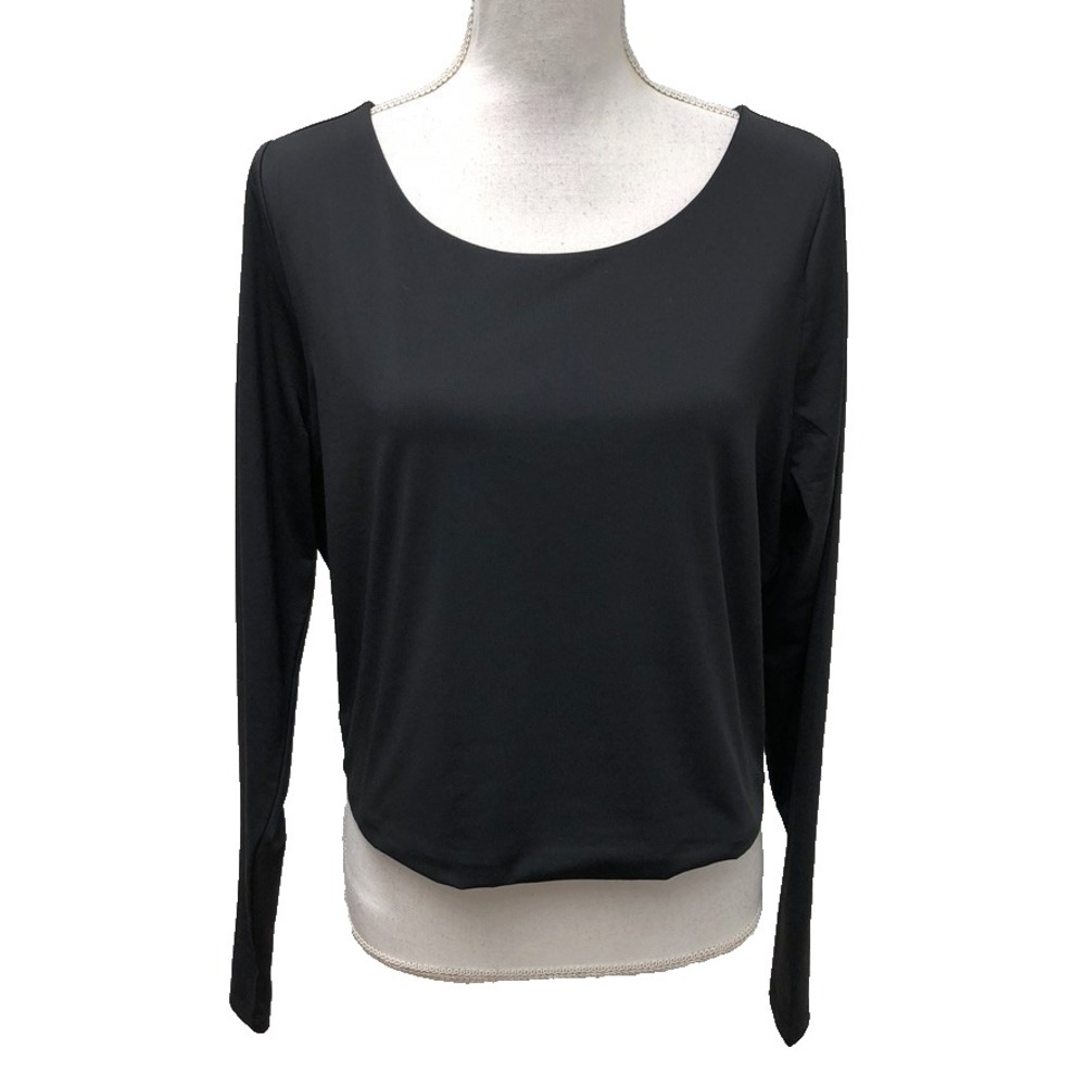 Lane Bryant Cropped Top Womens 18 20 Plus Black Classic Minimalist Stretch New